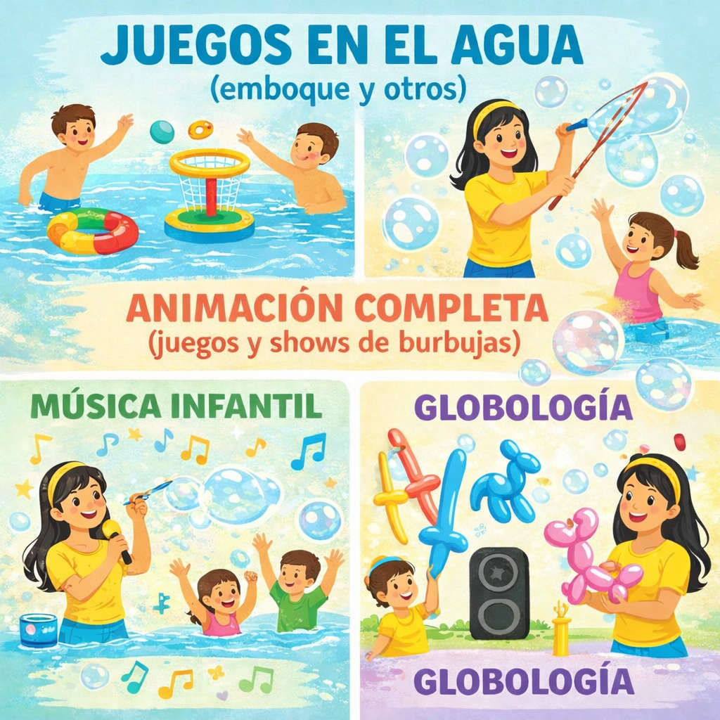 animación infantil, juegos en el agua, show de burbujas, globología, música infantil, cumpleaños infantiles, animación para cumpleaños, eventos infantiles, animación a domicilio, cumpleaños con pileta, animación CABA, cumpleaños CABA, animación infantil CABA, animación con agua, juegos acuáticos, recreación infantil, burbujas gigantes